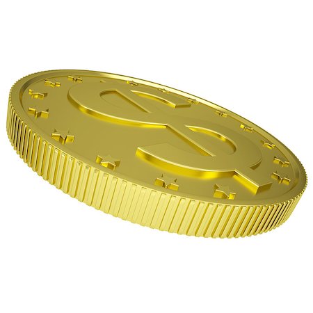 simsearch:400-07262818,k - Gold dollar. Isolated render on a white background Foto de stock - Royalty-Free Super Valor e Assinatura, Número: 400-07263359