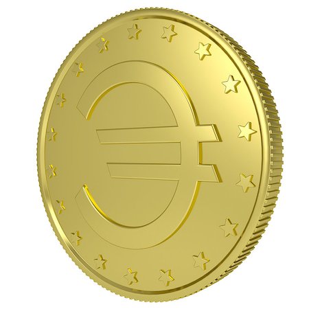 simsearch:400-07262818,k - Gold euro. Isolated render on a white background Foto de stock - Royalty-Free Super Valor e Assinatura, Número: 400-07263364