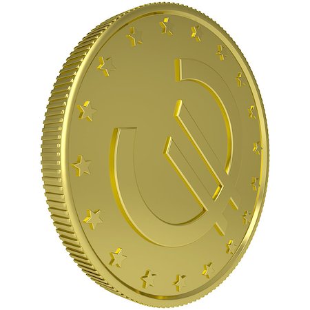 simsearch:400-07262818,k - Gold euro. Isolated render on a white background Foto de stock - Royalty-Free Super Valor e Assinatura, Número: 400-07263365