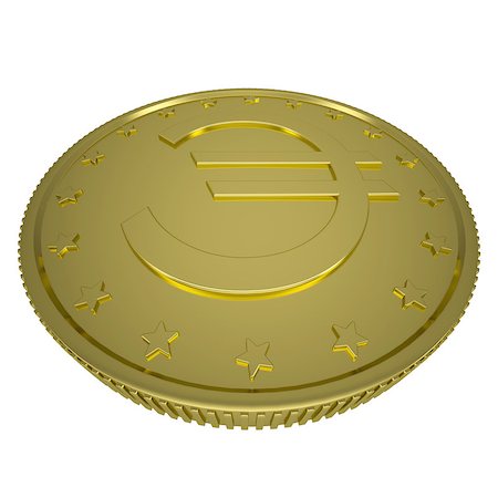 simsearch:400-07262818,k - Gold euro. Isolated render on a white background Foto de stock - Royalty-Free Super Valor e Assinatura, Número: 400-07263367