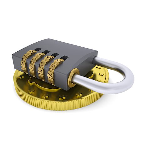 simsearch:693-03311160,k - Golden Dollar and combination lock. 3d render isolated on white background Photographie de stock - Aubaine LD & Abonnement, Code: 400-07263371