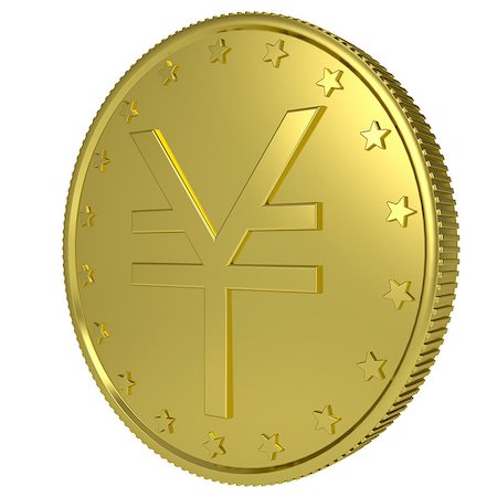 simsearch:400-05910968,k - Gold yen. Isolated render on a white background Foto de stock - Super Valor sin royalties y Suscripción, Código: 400-07263424