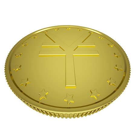 simsearch:400-07262818,k - Gold yen. Isolated render on a white background Foto de stock - Royalty-Free Super Valor e Assinatura, Número: 400-07263435