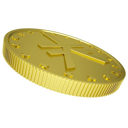 simsearch:400-07262818,k - Gold yen. Isolated render on a white background Foto de stock - Royalty-Free Super Valor e Assinatura, Número: 400-07263447