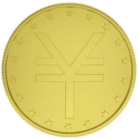 simsearch:400-04894431,k - Gold yen. Isolated render on a white background Stock Photo - Budget Royalty-Free & Subscription, Code: 400-07263449