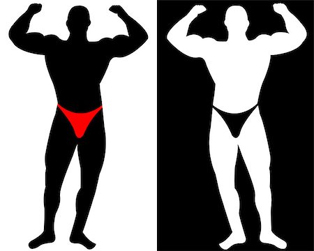 bodybuilder on black and white background Stock Photo - Budget Royalty-Free & Subscription, Code: 400-07263461