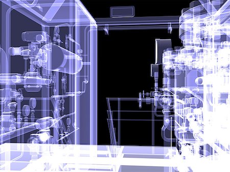 simsearch:400-09172484,k - Industrial equipment. X-Ray render isolated on a black background Stock Photo - Budget Royalty-Free & Subscription, Code: 400-07263556