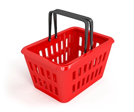 simsearch:400-05886915,k - Empty shopping basket on white background Stock Photo - Budget Royalty-Free & Subscription, Code: 400-07263662