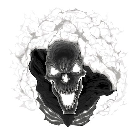 simsearch:400-04634087,k - Black skeleton. Isolated vector illustration Foto de stock - Super Valor sin royalties y Suscripción, Código: 400-07263856