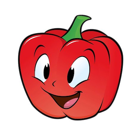 red pepper drawing - Cartoon bell pepper. Isolated objects for design element Stock Photo - Budget Royalty-Free & Subscription, Code: 400-07263977
