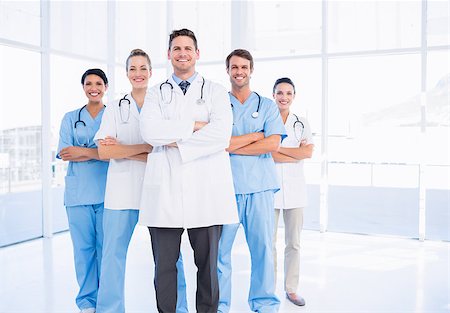doctor office group - Portrait of confident happy group of doctors standing at the medical office Stock Photo - Budget Royalty-Free & Subscription, Code: 400-07276043