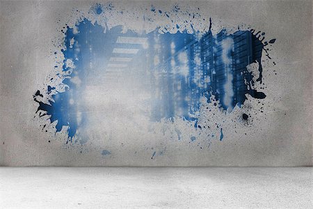 simsearch:400-07448077,k - Splash on wall revealing data hallway Fotografie stock - Microstock e Abbonamento, Codice: 400-07276395