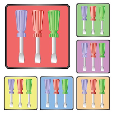 simsearch:625-01263851,k - colorful illustration with screwdriver icon for your design Photographie de stock - Aubaine LD & Abonnement, Code: 400-07277413