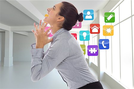 simsearch:400-07277726,k - Frustrated businesswoman shouting against steps leading to open door showing light Stock Photo - Budget Royalty-Free & Subscription, Code: 400-07277762