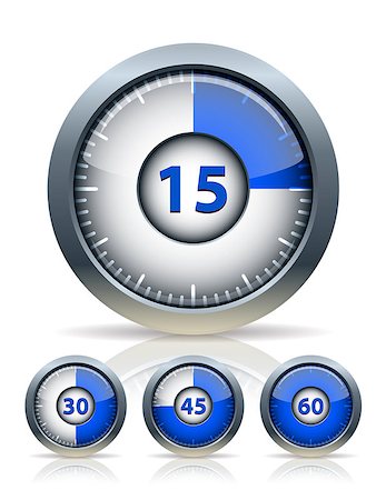 simsearch:400-05923990,k - Set of timer clock, vector illustration Stock Photo - Budget Royalty-Free & Subscription, Code: 400-07278204