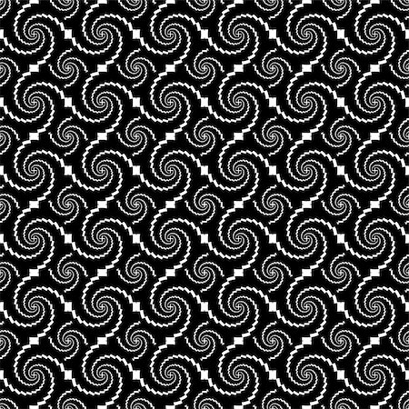 simsearch:400-07631184,k - Design seamless monochrome wave pattern. Spiral textured background. Vector art Stockbilder - Microstock & Abonnement, Bildnummer: 400-07278565