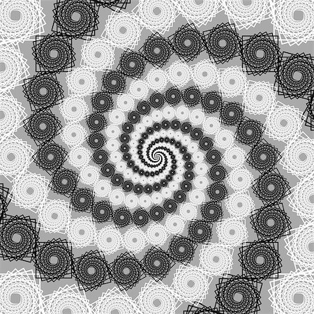 simsearch:400-07409232,k - Design uncolored spiral movement background. Twirl lacy textured abstract backdrop. Vector art Fotografie stock - Microstock e Abbonamento, Codice: 400-07278598