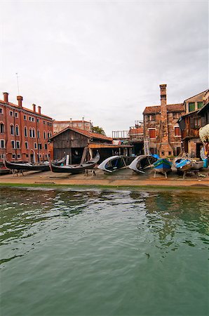 simsearch:400-07272498,k - San trovaso "squero " in Venice Italy is the place where gondolas and other boat are build and repaired Stock Photo - Budget Royalty-Free & Subscription, Code: 400-07278634