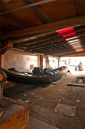 simsearch:400-07272498,k - San trovaso "squero " in Venice Italy is the place where gondolas and other boat are build and repaired Stock Photo - Budget Royalty-Free & Subscription, Code: 400-07278631