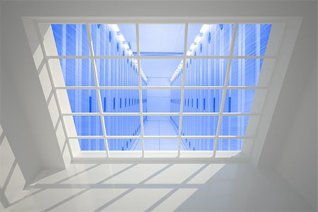 simsearch:400-07277781,k - Server hallway seen through window Stock Photo - Budget Royalty-Free & Subscription, Code: 400-07270062