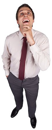 simsearch:693-03301185,k - Thinking businessman touching his chin Stock Photo - Budget Royalty-Free & Subscription, Code: 400-07271800