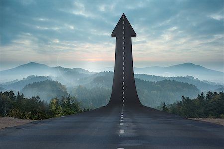 pointing horizon - Road turning into arrow Stock Photo - Budget Royalty-Free & Subscription, Code: 400-07272145