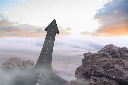 pointing horizon - Road turning into arrow Stock Photo - Budget Royalty-Free & Subscription, Code: 400-07272154