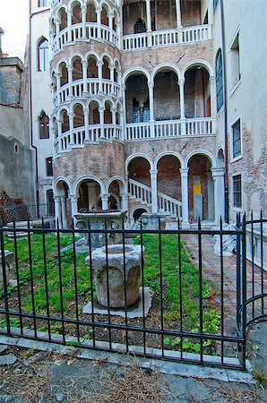 simsearch:400-07272498,k - This Renaissance spiral staircase, built around 1499 by Giovanni Candi, is an elegant structure that is designed like a "bovolo" Venetian dialect for snail Stock Photo - Budget Royalty-Free & Subscription, Code: 400-07272497