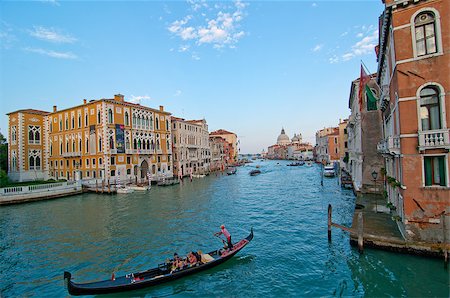simsearch:400-07272498,k - Venice Italy grand canal view from the top of Accademia bridge with "Madonna della Salute" church on background Stock Photo - Budget Royalty-Free & Subscription, Code: 400-07272491