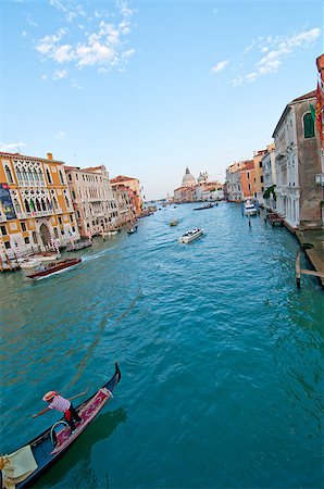 simsearch:400-07272498,k - Venice Italy grand canal view from the top of Accademia bridge with "Madonna della Salute" church on background Stock Photo - Budget Royalty-Free & Subscription, Code: 400-07272492