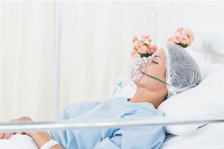 Young female patient receiving artificial ventilation in the hospital Stock Photo - Budget Royalty-Free & Subscription, Code: 400-07273118