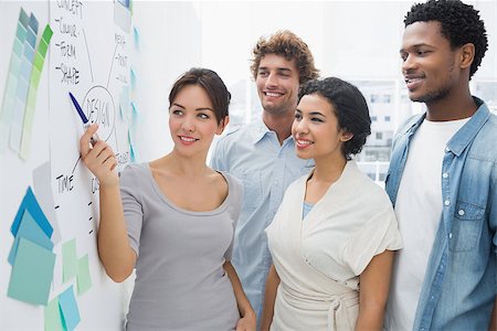 professionals whiteboard - Group of artists in discussion in front of whiteboard at office Stock Photo - Budget Royalty-Free & Subscription, Code: 400-07273979