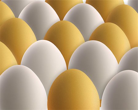 set of golden and white eggs Stock Photo - Budget Royalty-Free & Subscription, Code: 400-07288519