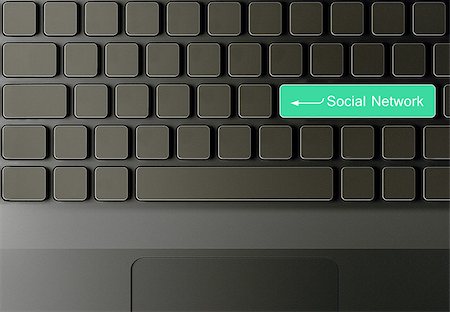 simsearch:400-04698351,k - Keyboard with Green social network button, social network concept Stock Photo - Budget Royalty-Free & Subscription, Code: 400-07288538