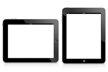 ipad tablet computer isolated on black background Stock Photo - Budget Royalty-Free & Subscription, Code: 400-07288572