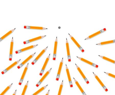 simsearch:400-04775199,k - Set of Pencils on white background. Photographie de stock - Aubaine LD & Abonnement, Code: 400-07288604