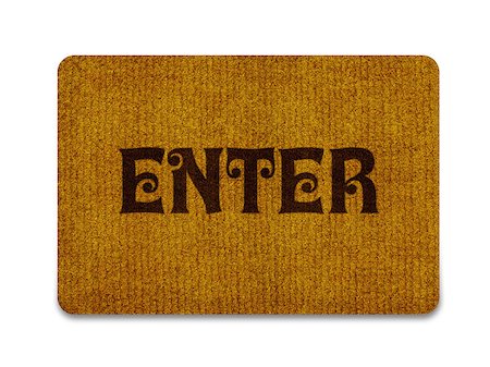 Brown welcome carpet, welcome doormat carpet isolated on white. Stock Photo - Budget Royalty-Free & Subscription, Code: 400-07288637