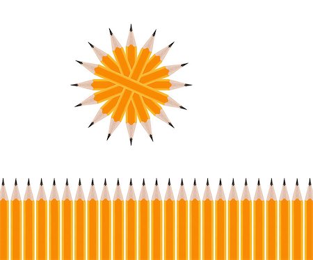 simsearch:400-05289294,k - Set of Pencils on white background. Foto de stock - Super Valor sin royalties y Suscripción, Código: 400-07288740