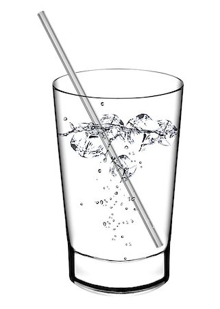 déshydration - A glass of water and water splahes on white background Photographie de stock - Aubaine LD & Abonnement, Code: 400-07288802