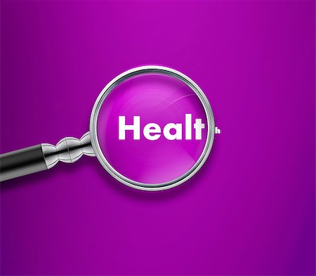 Magnifying glass with Health word on Pink background. Photographie de stock - Aubaine LD & Abonnement, Code: 400-07288838
