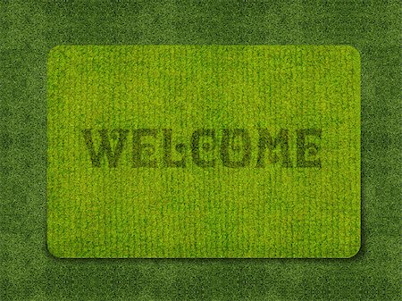 Brown welcome carpet, welcome doormat carpet isolated on white. Stock Photo - Budget Royalty-Free & Subscription, Code: 400-07288918