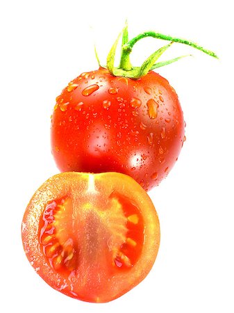 simsearch:400-07288793,k - Fresh Red tomatoes on white background Photographie de stock - Aubaine LD & Abonnement, Code: 400-07288952