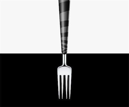 simsearch:400-07323933,k - Sharp metal fork on white and black background Photographie de stock - Aubaine LD & Abonnement, Code: 400-07288968