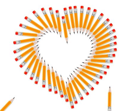 simsearch:400-05289294,k - Set of Pencils on white background. Foto de stock - Super Valor sin royalties y Suscripción, Código: 400-07289000