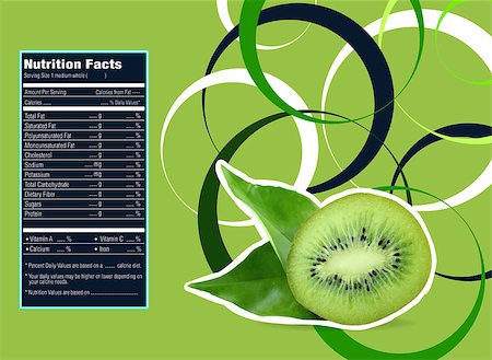 simsearch:400-05272635,k - Creative Design for Kiwi with Nutrition facts  label. Stock Photo - Budget Royalty-Free & Subscription, Code: 400-07289168