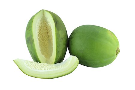 simsearch:400-04348779,k - fresh papaya fruits on a white background with clipping path . Foto de stock - Royalty-Free Super Valor e Assinatura, Número: 400-07289610