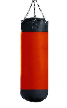 simsearch:400-07036748,k - Punching bag for boxing or kick boxing sport, isolated on white background. Foto de stock - Royalty-Free Super Valor e Assinatura, Número: 400-07289822