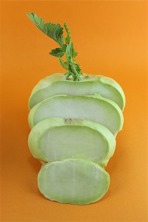 Cabbage kohlrabi on orange background Stockbilder - Microstock & Abonnement, Bildnummer: 400-07289965