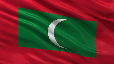 simsearch:400-07293975,k - Flag of Maldives waving in the wind Stock Photo - Budget Royalty-Free & Subscription, Code: 400-07294003