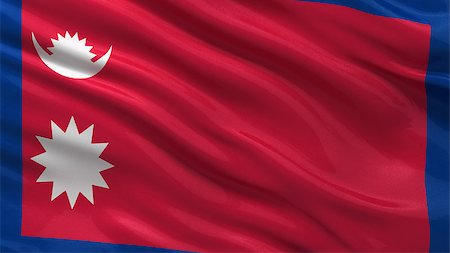 simsearch:400-07293975,k - Flag of Nepal waving in the wind Stock Photo - Budget Royalty-Free & Subscription, Code: 400-07294016